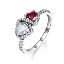 Anillo Doble Corazón Color Variado