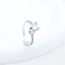 Anillo Doble Corazon Plateado Plateado