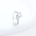 Anillo Doble Corazon Plateado
