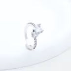 Anillo Doble Corazon Plateado Plateado