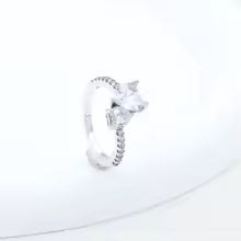Anillo Doble Corazon Plateado