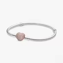 Brazalete Corazon Piedreria Rosada