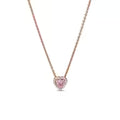 Collar Corazon Baño Rosa