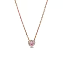 Collar Corazon Baño Rosa