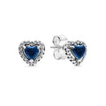 Aretes Corazon Azules
