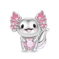 Charm Axolotl Corazon Rosa
