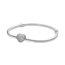 Brazalete Corazon Piedreria Plateada