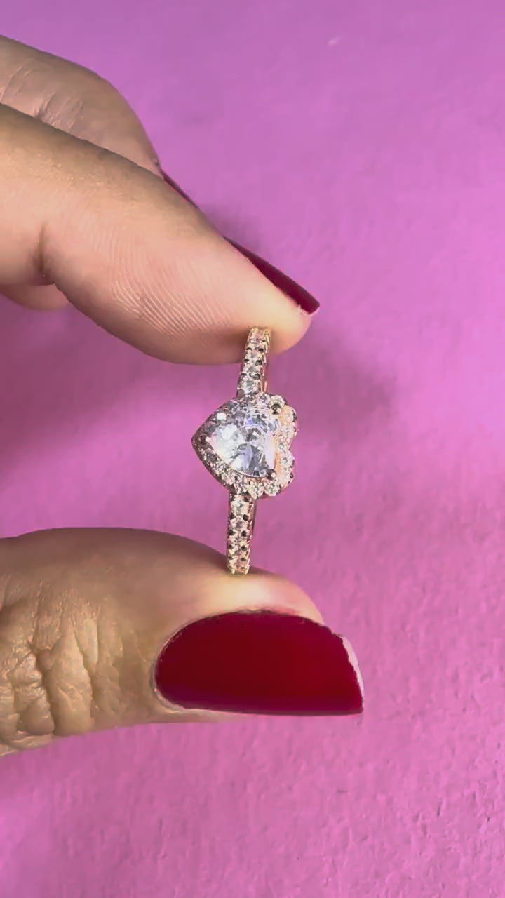 ANILLO BAÑO ROSA CORAZON BLANCO — video real