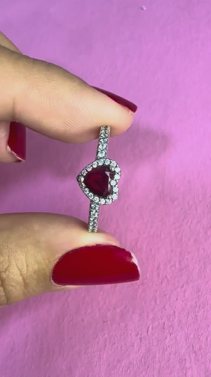 ANILLO CORAZON ROJO — video real