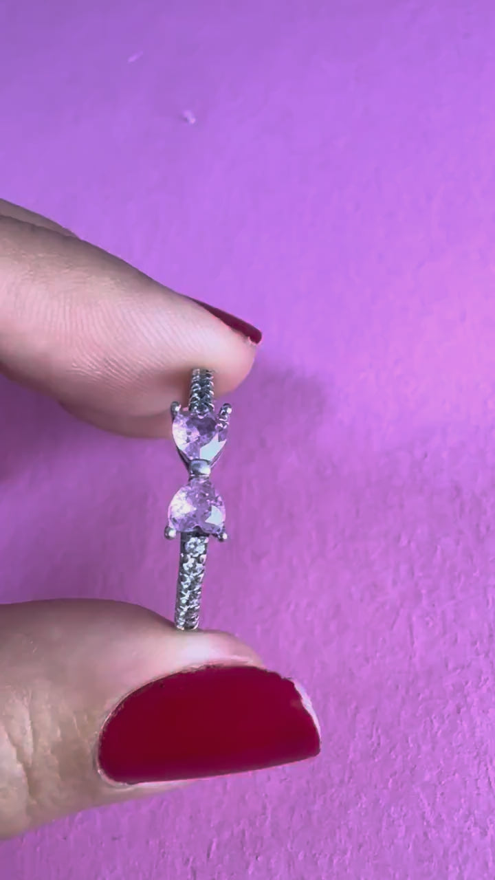anillo moño rosa — video real