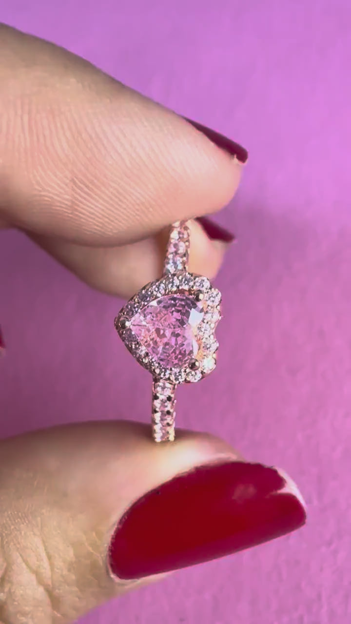 anillo baño rosa corazon compromiso — video real