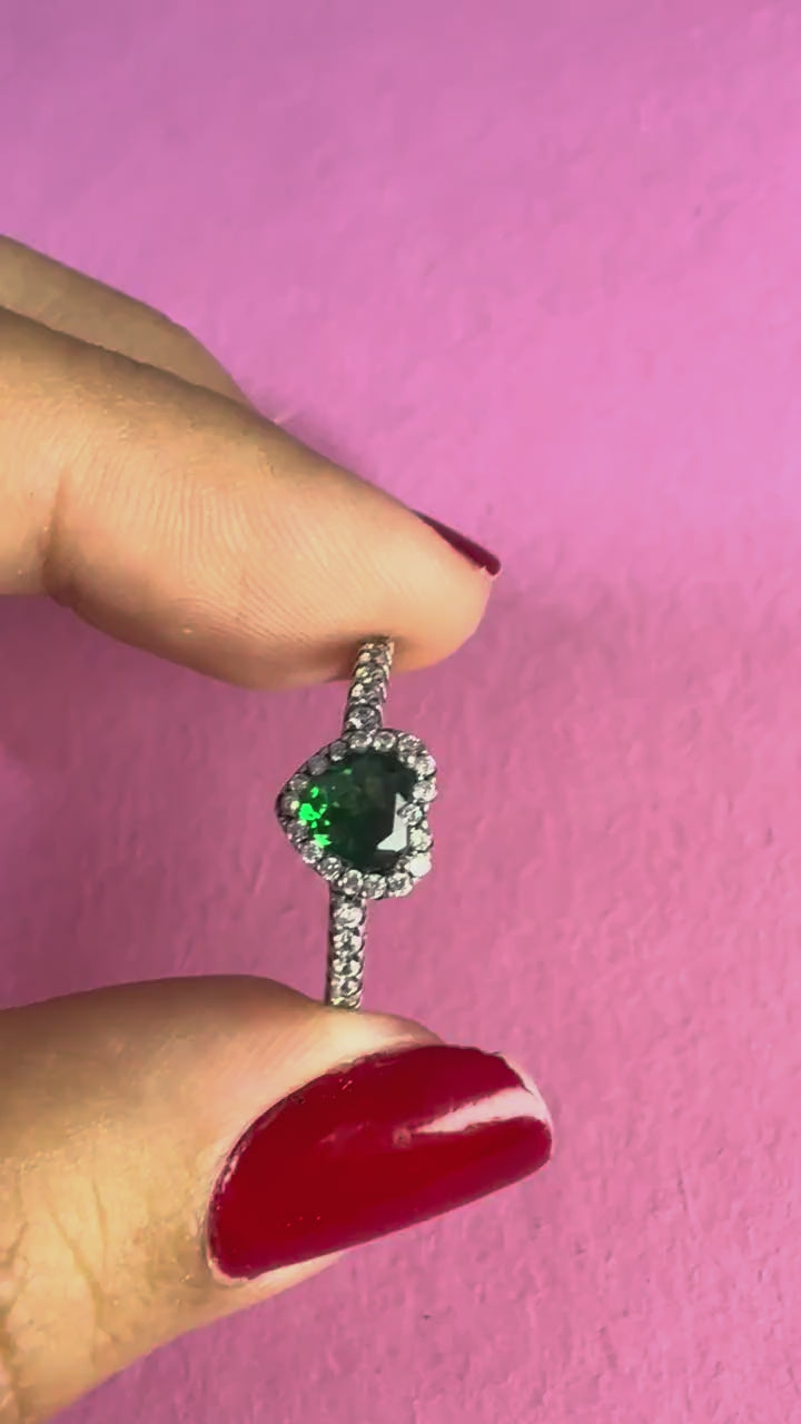 ANILLO CORAZON VERDE — video real