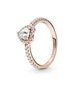 Anillo Baño Dorado Corazón Blanco